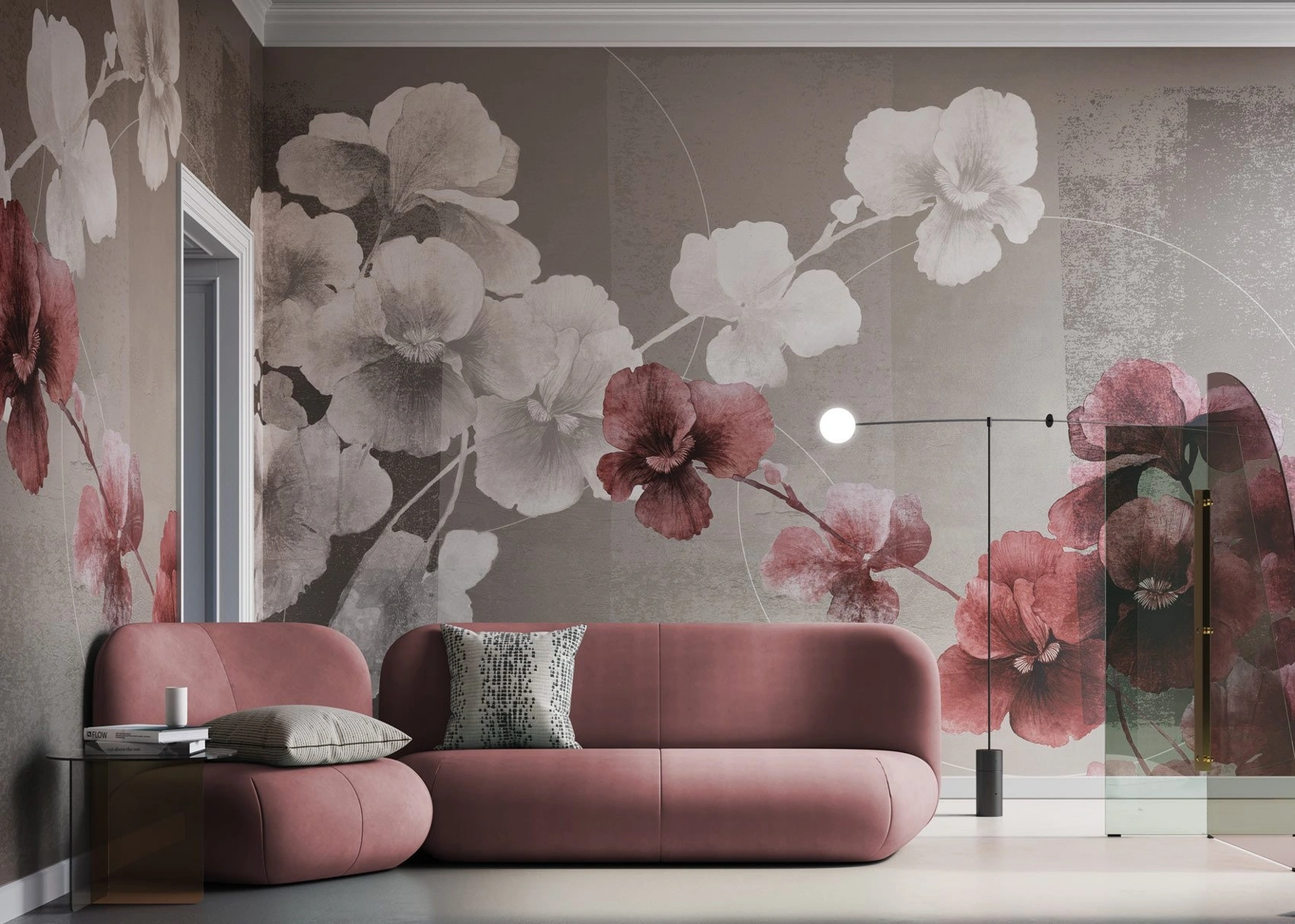 Carta da parati floreale di design Natsume di Instabilelab