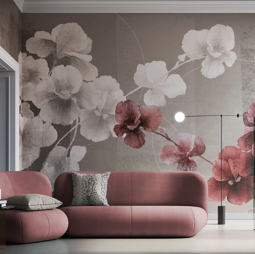 Carta da parati floreale di design Natsume di Instabilelab