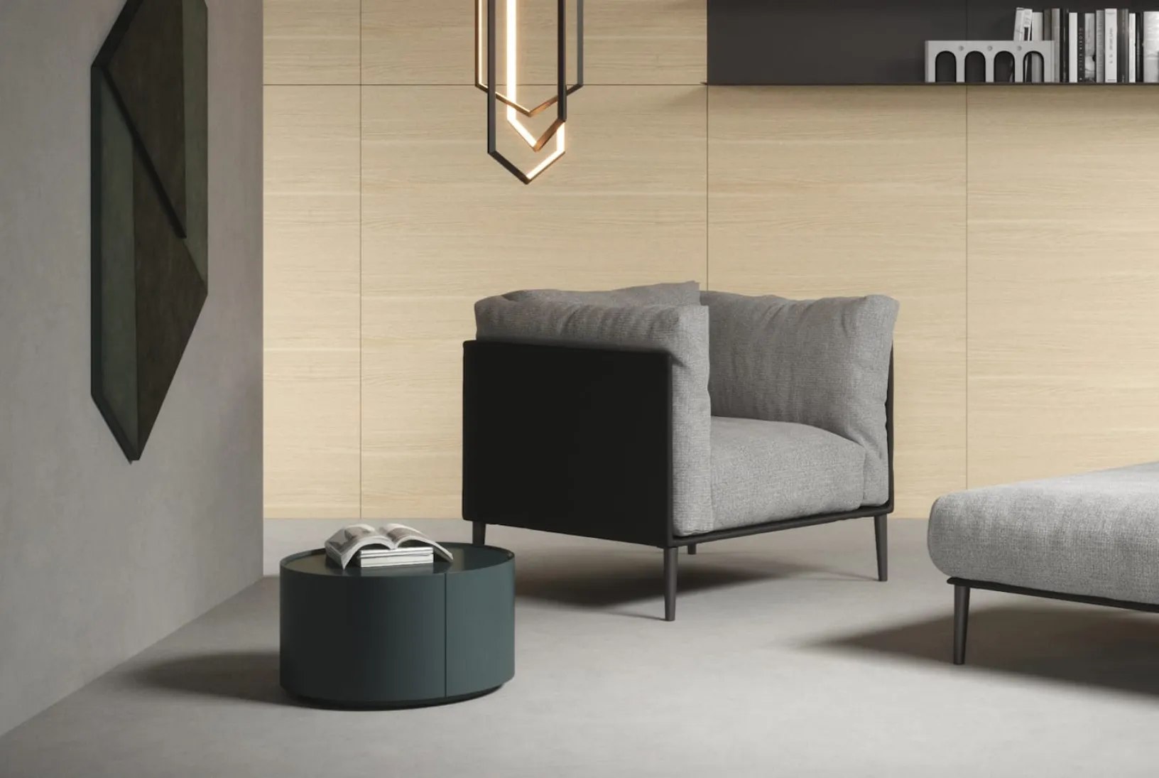 Tavolino rotondo con cassetto Allout in laccato opaco di Novamobili