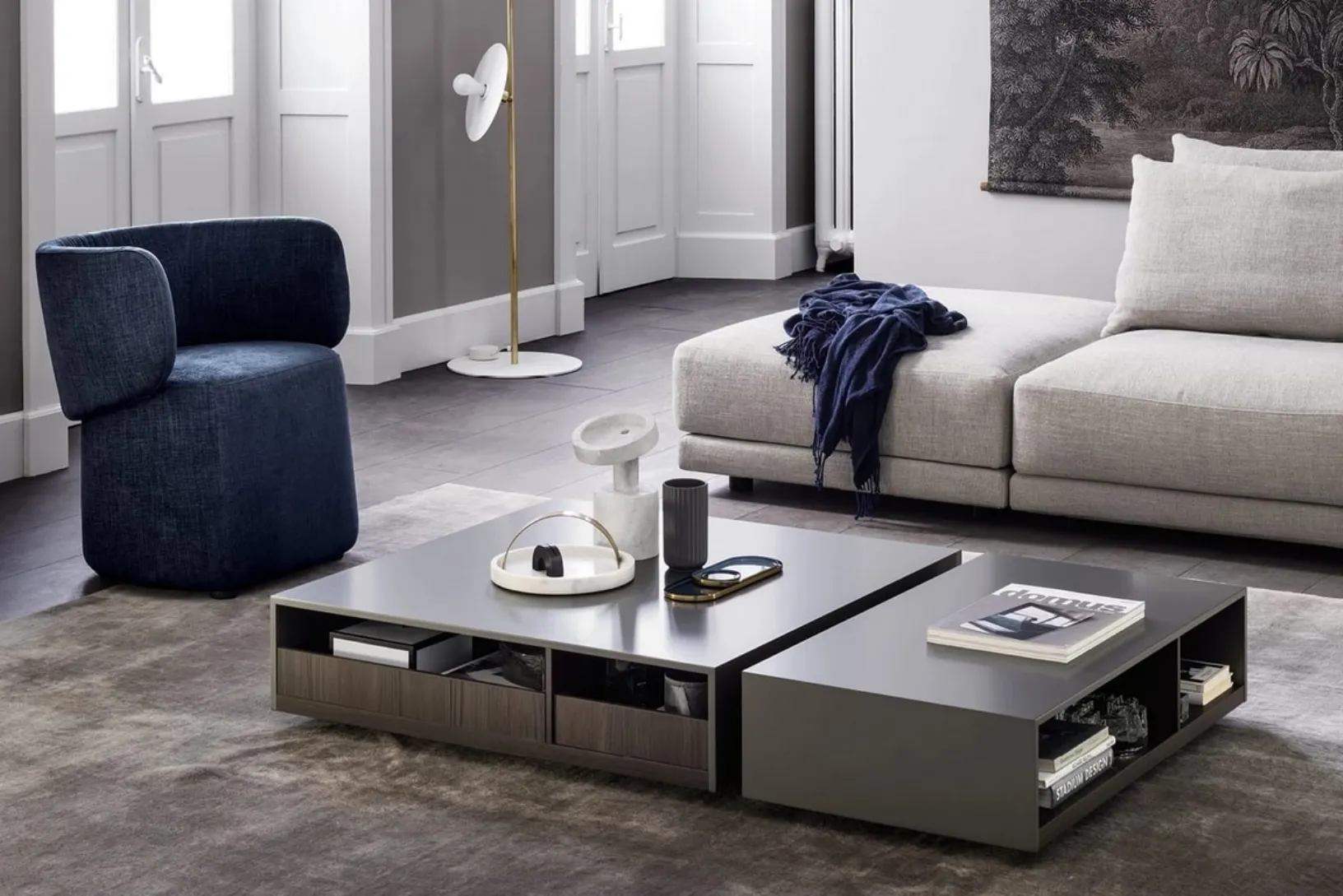 Pouf quadrato Mac in tessuto di Novamobili