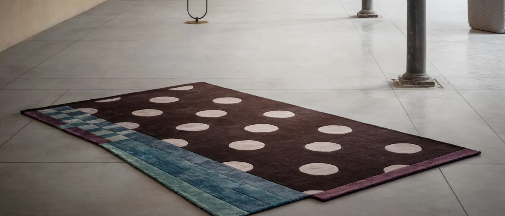 Tappeto moderno con cerchi e strisce The Museum di Besana Moquette