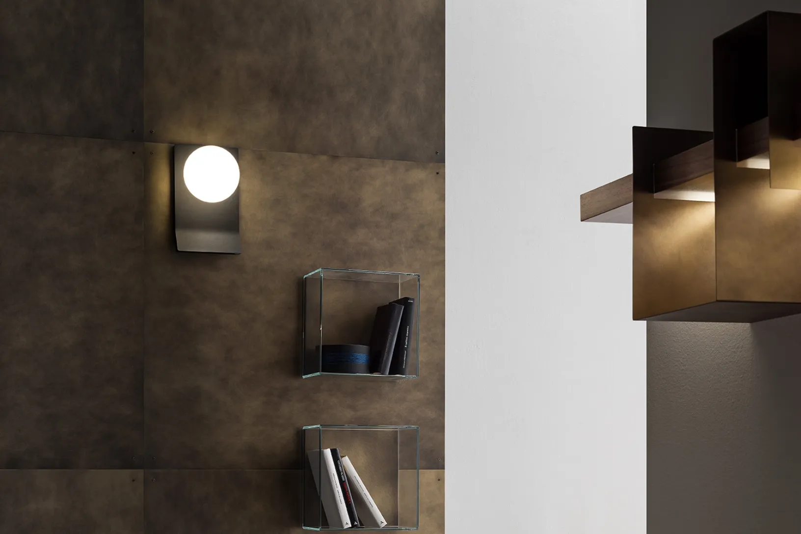 Lampada LED ricaricabile da parete Brand in metallo di Ronda Design