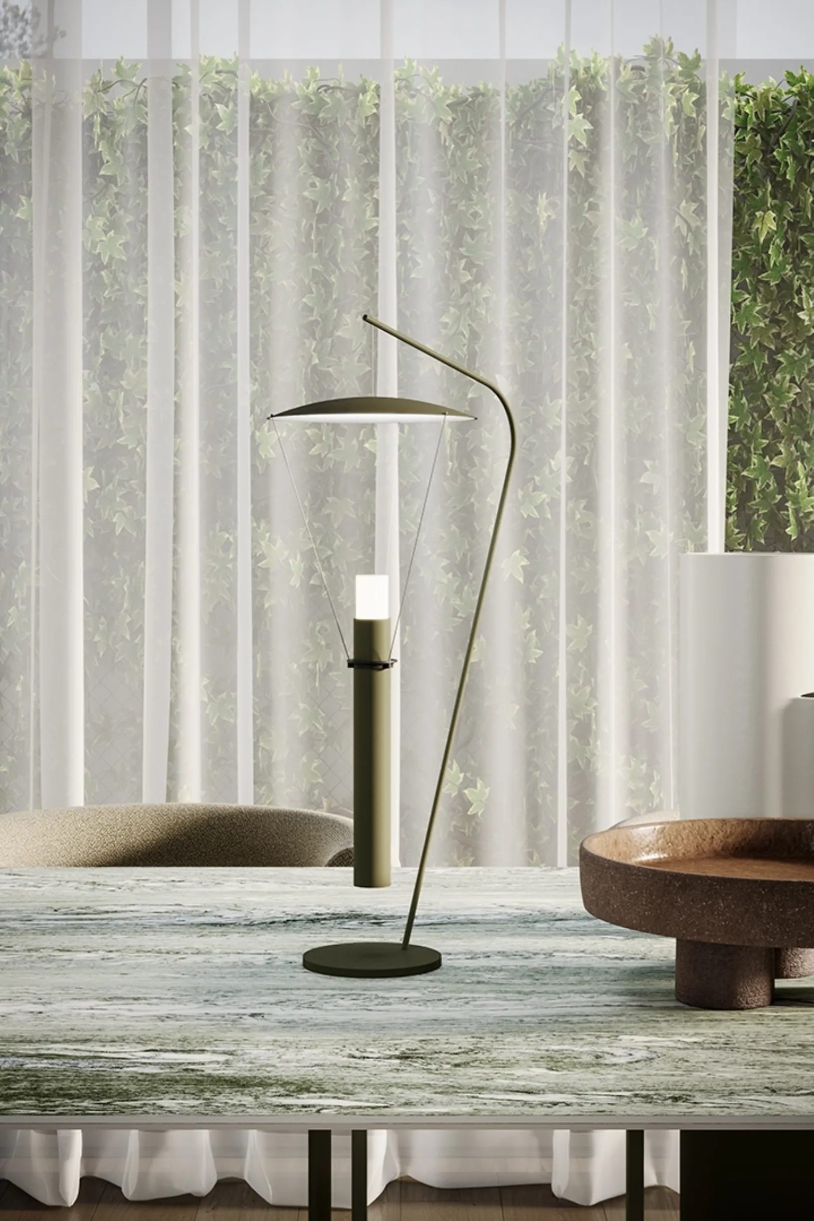 Lampada LED ricaricabile da tavolo Go Luce Table in metallo di Ronda Design