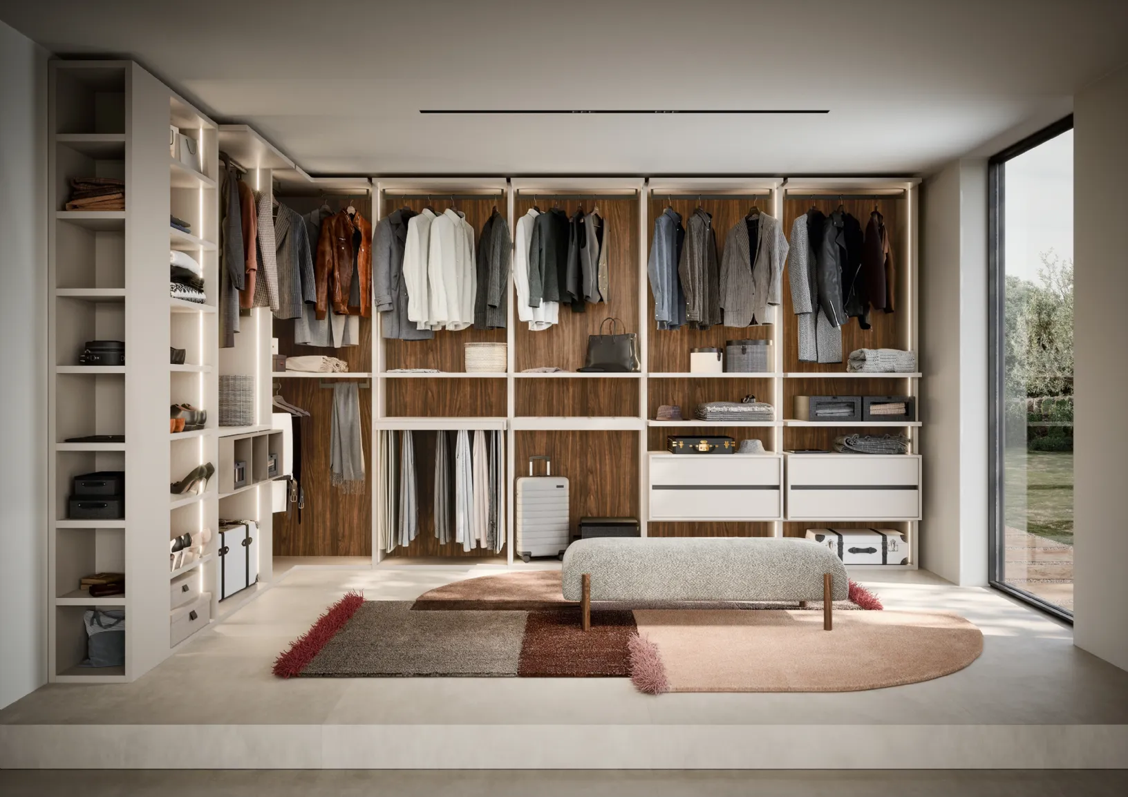 Cabina Armadio Ben in laccato opaco ed Ecolegno di Novamobili