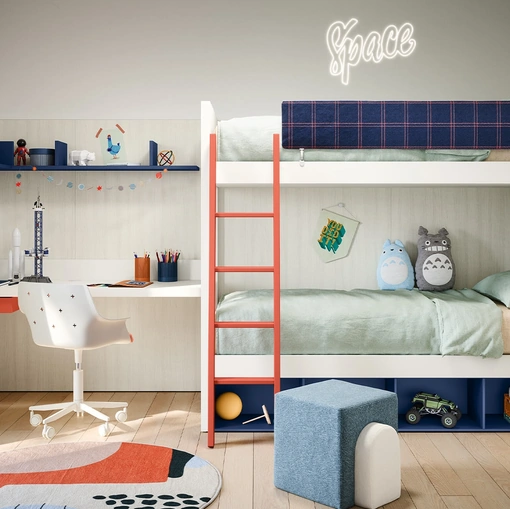 Cameretta con letti a castello Camelot di Nidi