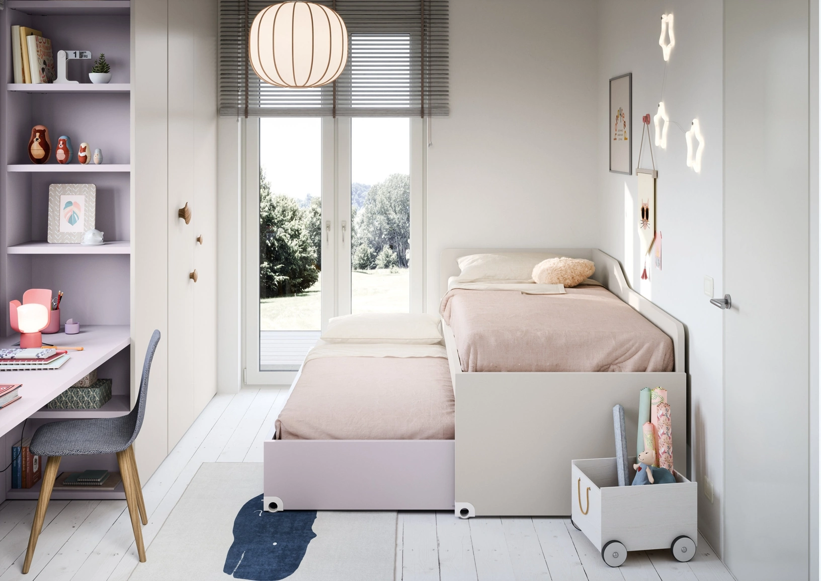 Cameretta Salvaspazio con Letti Rialzati di Nidi