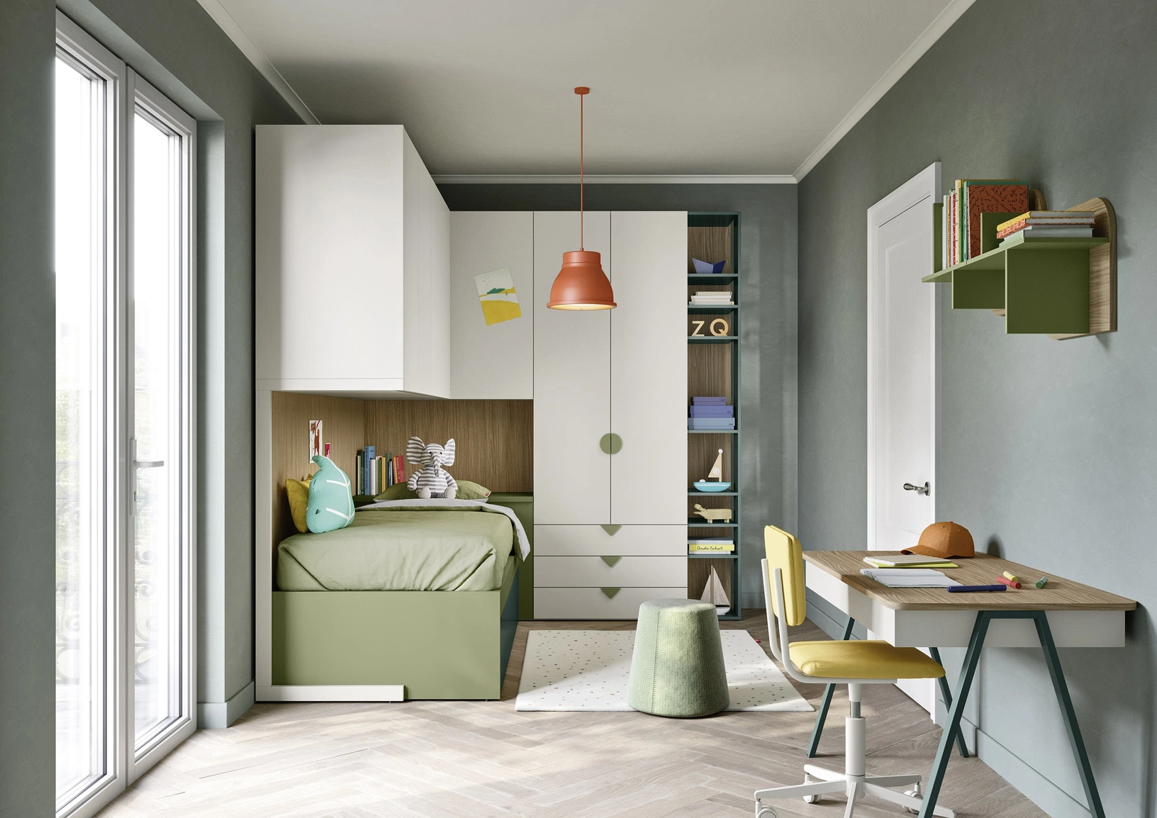 Cameretta a Soppalco con Letti Estraibili di Nidi