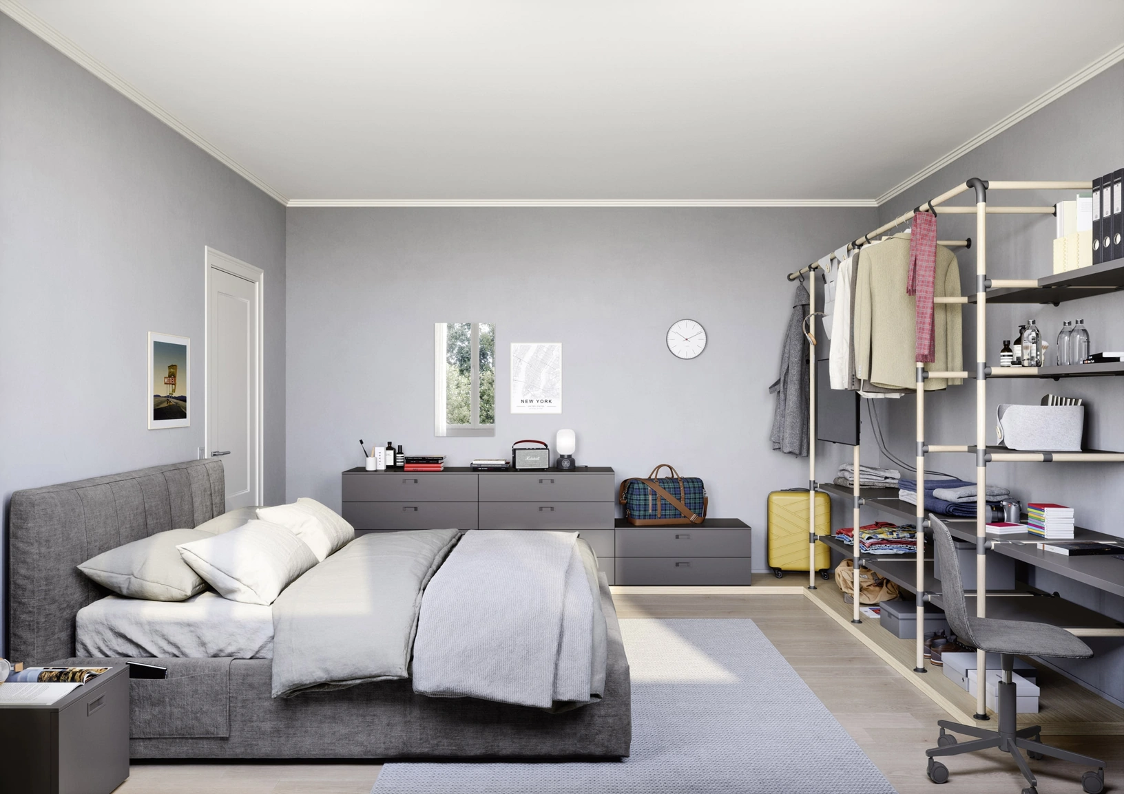 Cameretta componibile con letto matrimoniale Swell di Nidi