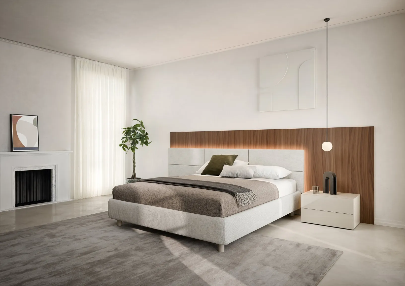 Comodino in laccato lucido Easy System di Novamobili