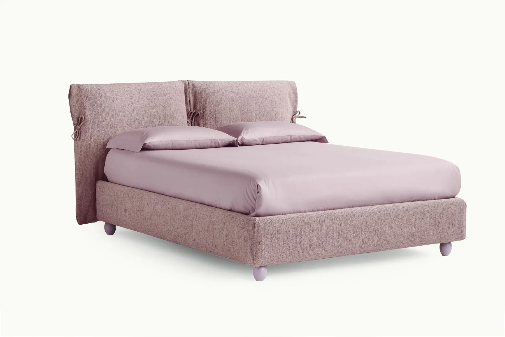 Letto imbottito Eden Advance in tessuto con testiera con fiocchi di Noctis