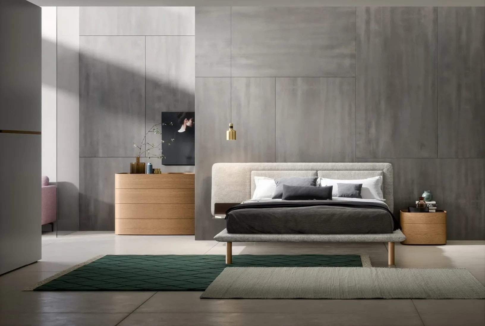 Letto Matisse in tessuto imbottito di Novamobili