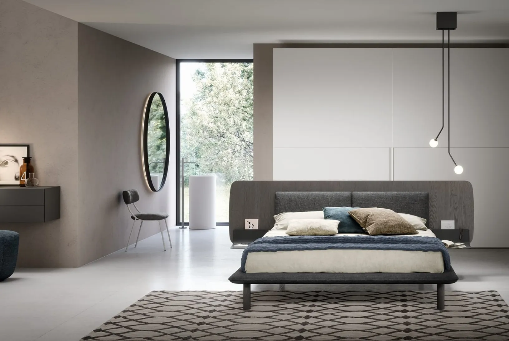 Letto Matisse con testiera di Novamobili