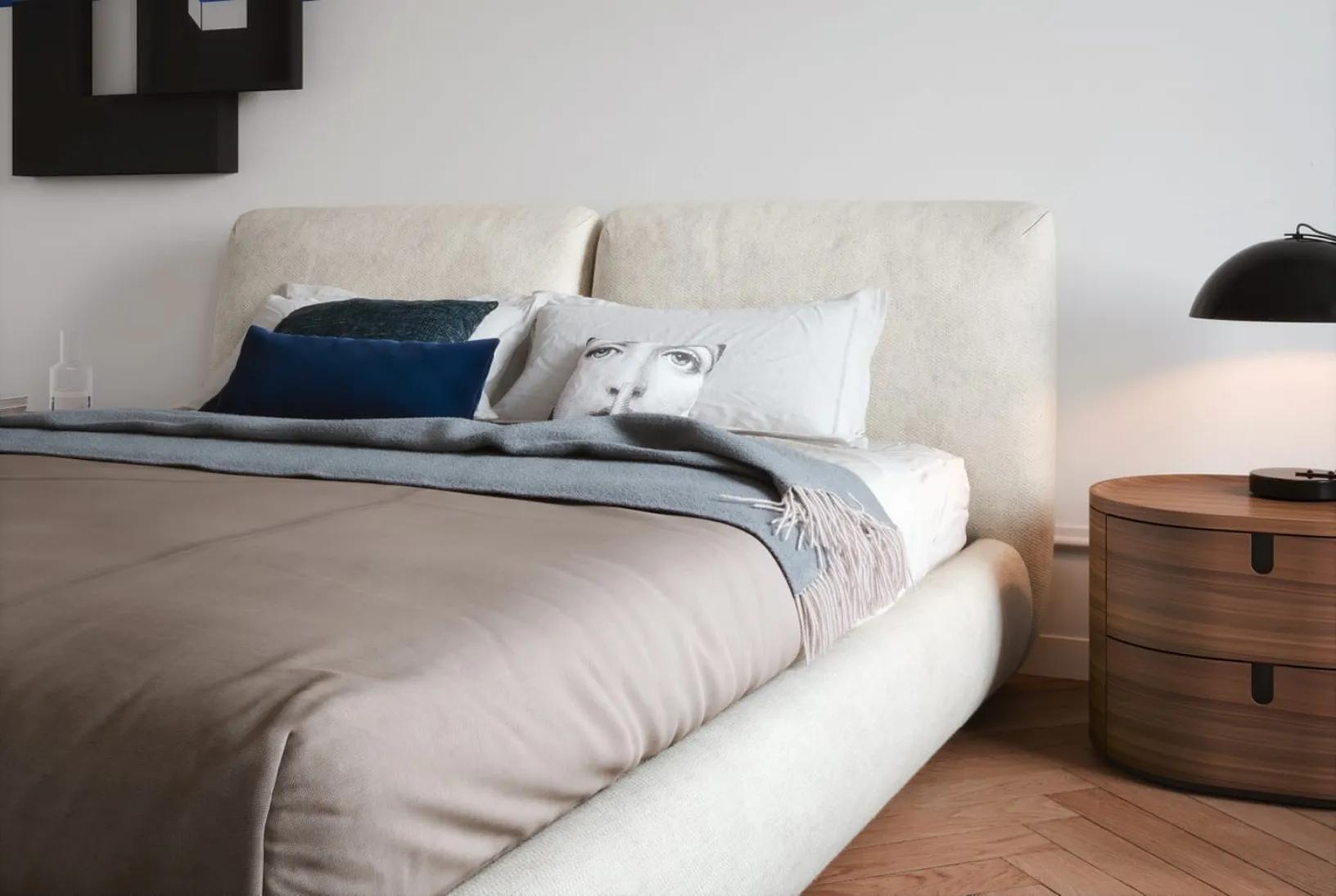 Letto Midnight in tessuto imbottito di Novamobili