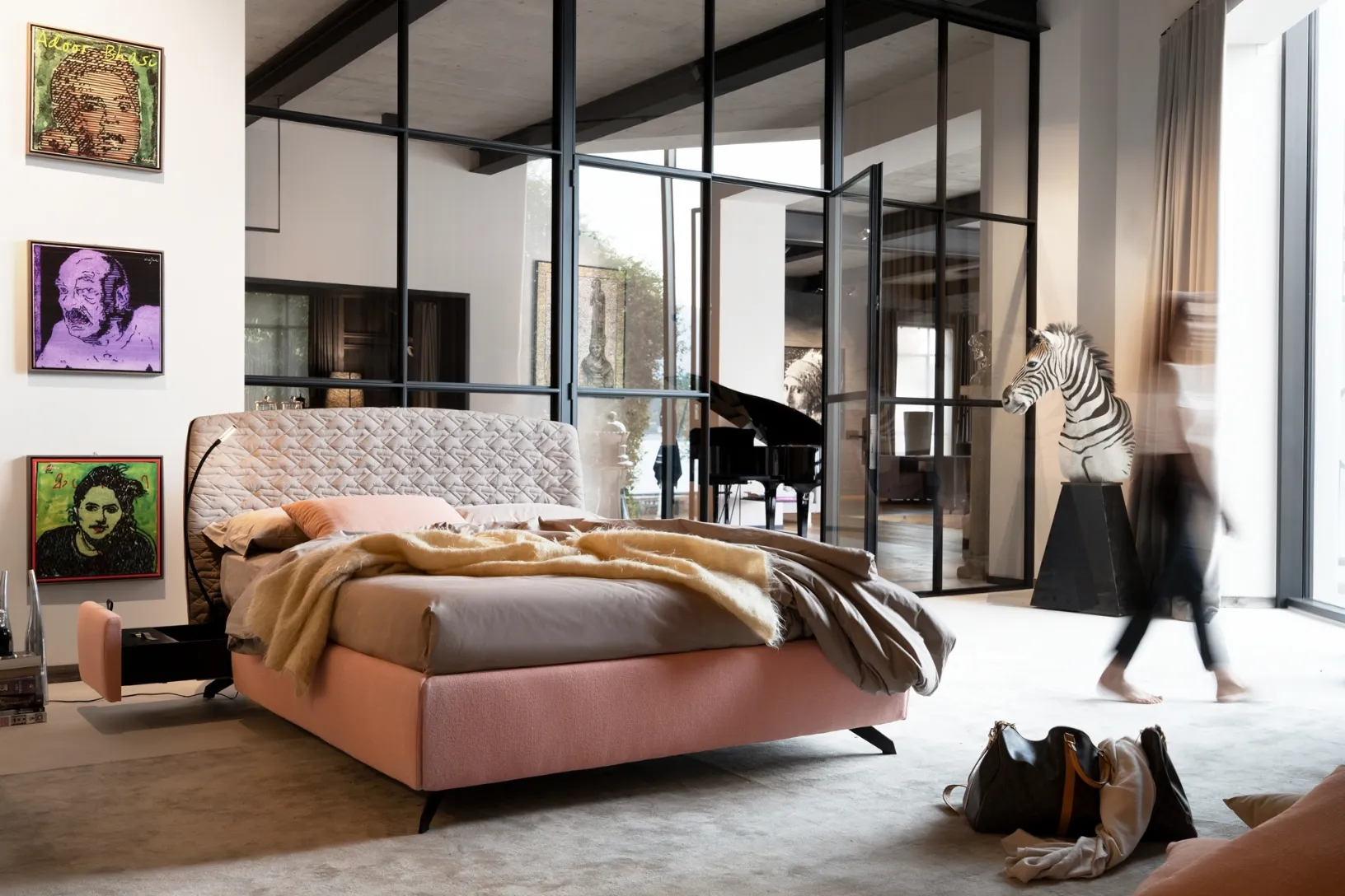 Letto Cama con testiera arrotondata e trapuntata di Noctis