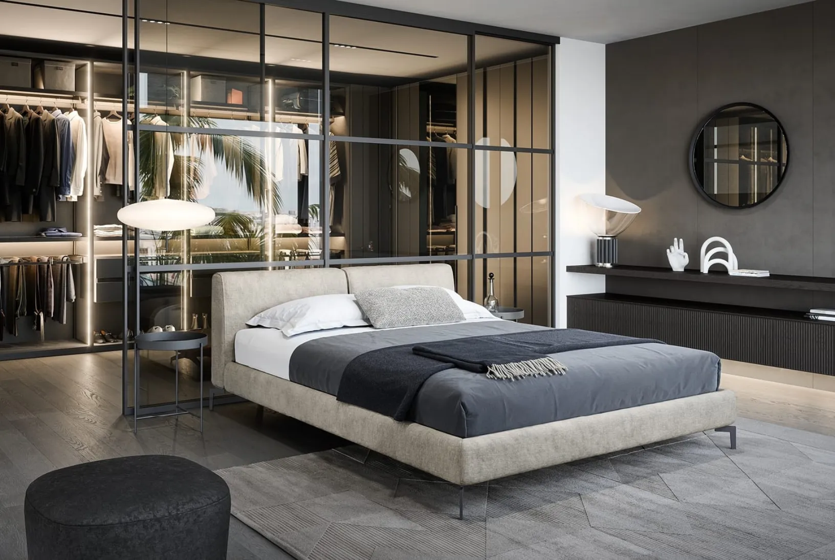 Letto in tessuto imbottito Margot di Novamobili