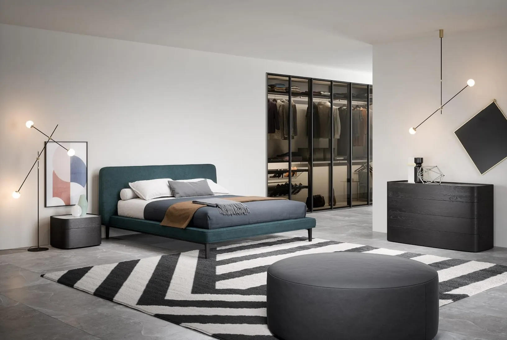 Letto Seeyou in tessuto imbottito di Novamobili