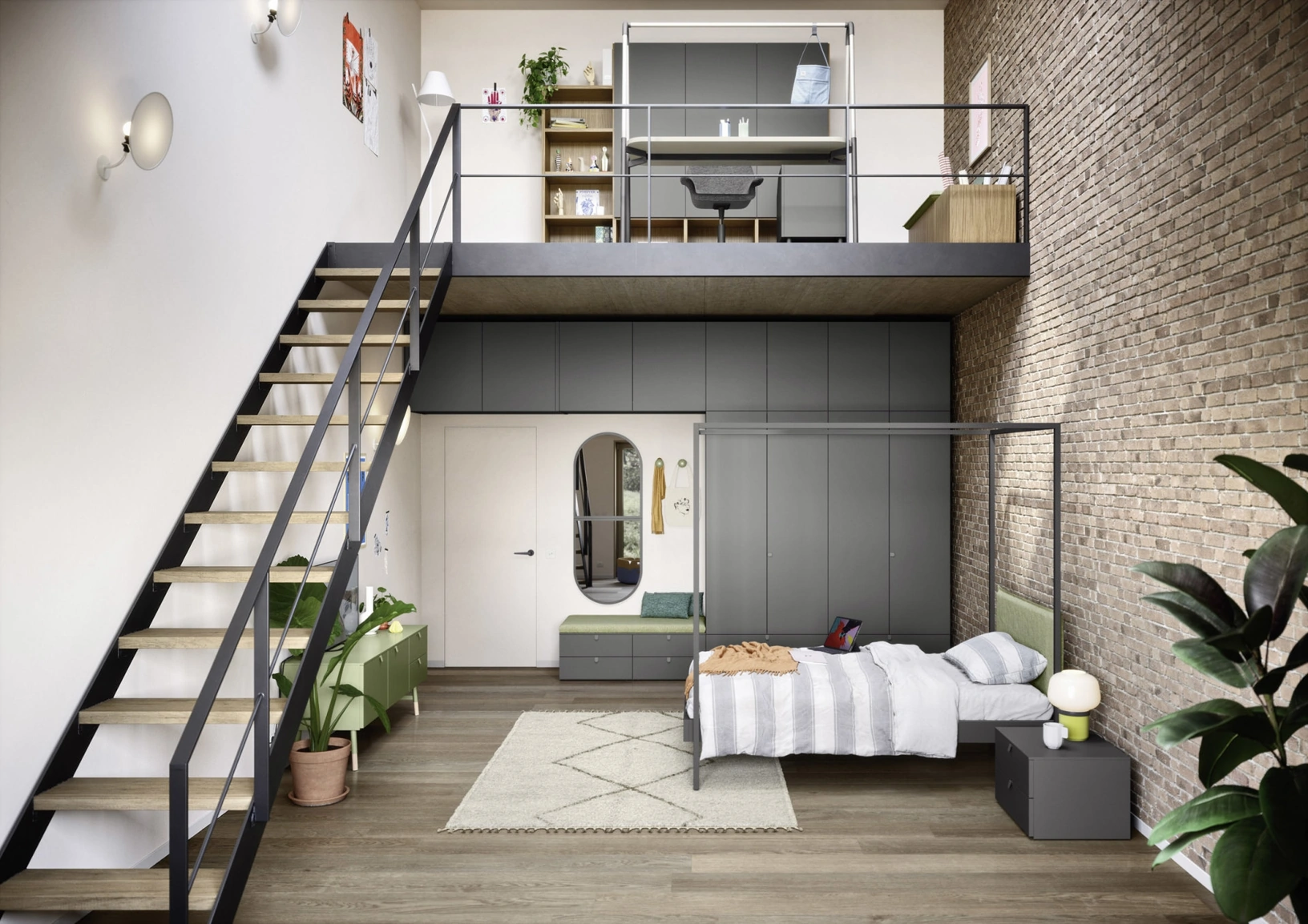 Letto singolo a baldacchino Kap di Nidi