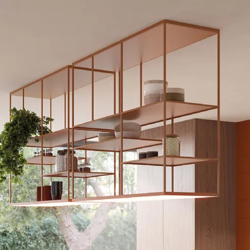 Libreria sospesa Levia Kitchen in metallo verniciato di Ronda Design