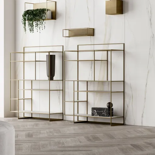 Libreria in metallo con ripiani in ceramica Levia Small di Ronda Design