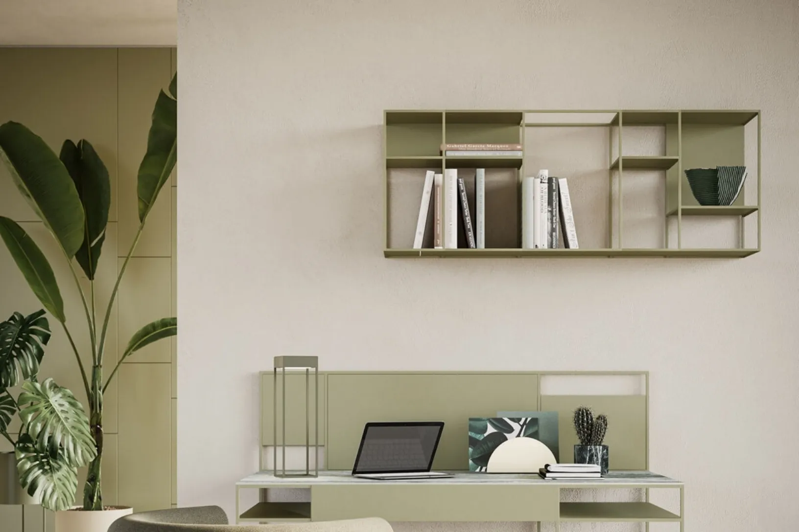 Libreria sospesa Levia Wall in metallo verniciato di Ronda Design