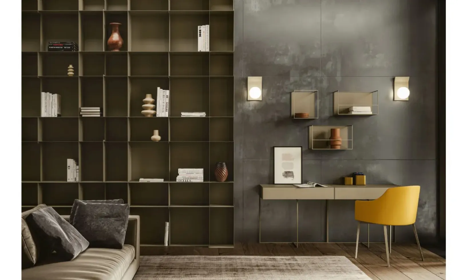 Libreria modulare in metallo Polis di Ronda Design