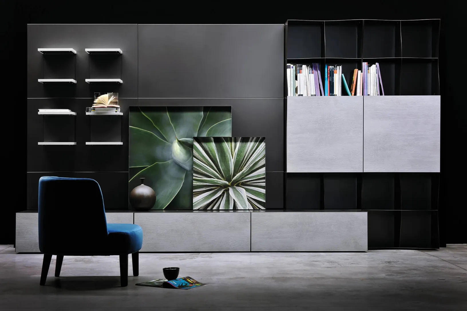 Parete Attrezzata Iron in legno e metallo di Ronda Design